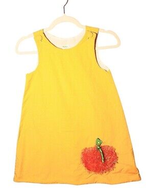 Potato Sak Micro Gingham Jumper Pinafore Girls Cottagecore Fall Pumpkin Dress 6